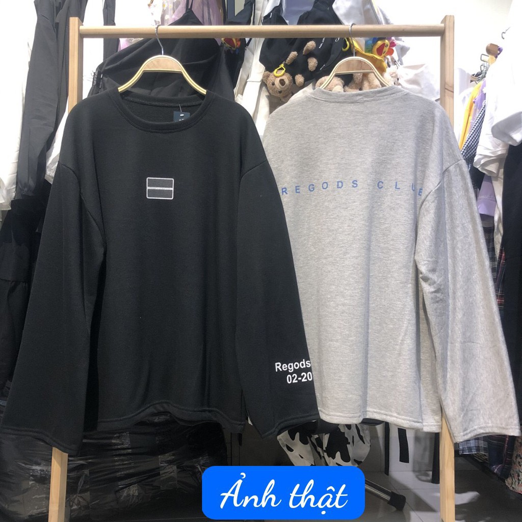 ÁO NỈ SWEATER REGODS CLUB Tay Dài Đen Xám mặc đôi Unisex