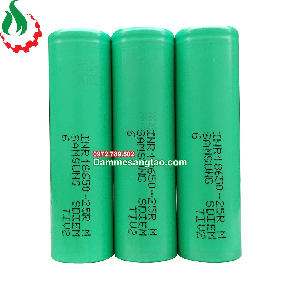 Cell pin 18650 SAMSUNG INR18650-25R Li-ion 3.7V 2500mah - Xả 20A