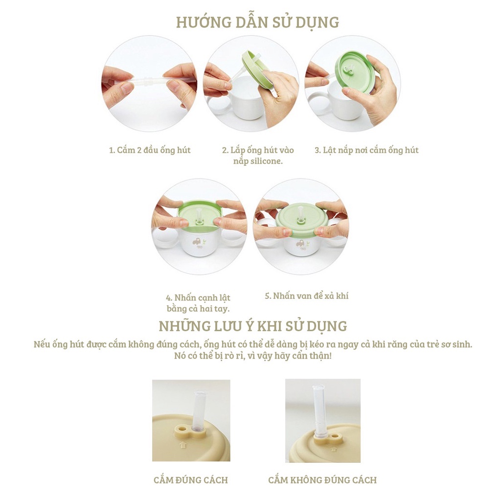 Cốc tập uống nước tập hút và ăn dặm cho bé TGM Hàn Quốc