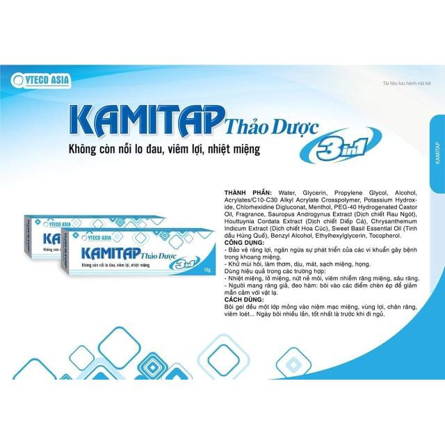 Gel bôi nhiệt Kamitap thảo dược (Date 2024)