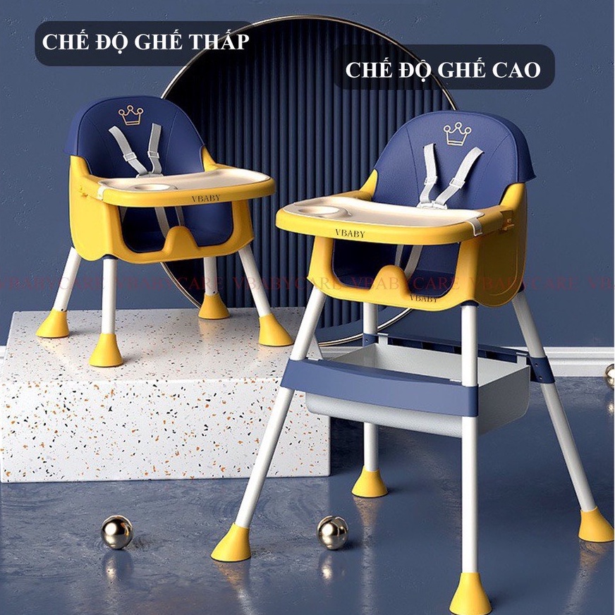 Ghế Ăn Dặm Full Đệm Bánh xe V-Baby 808