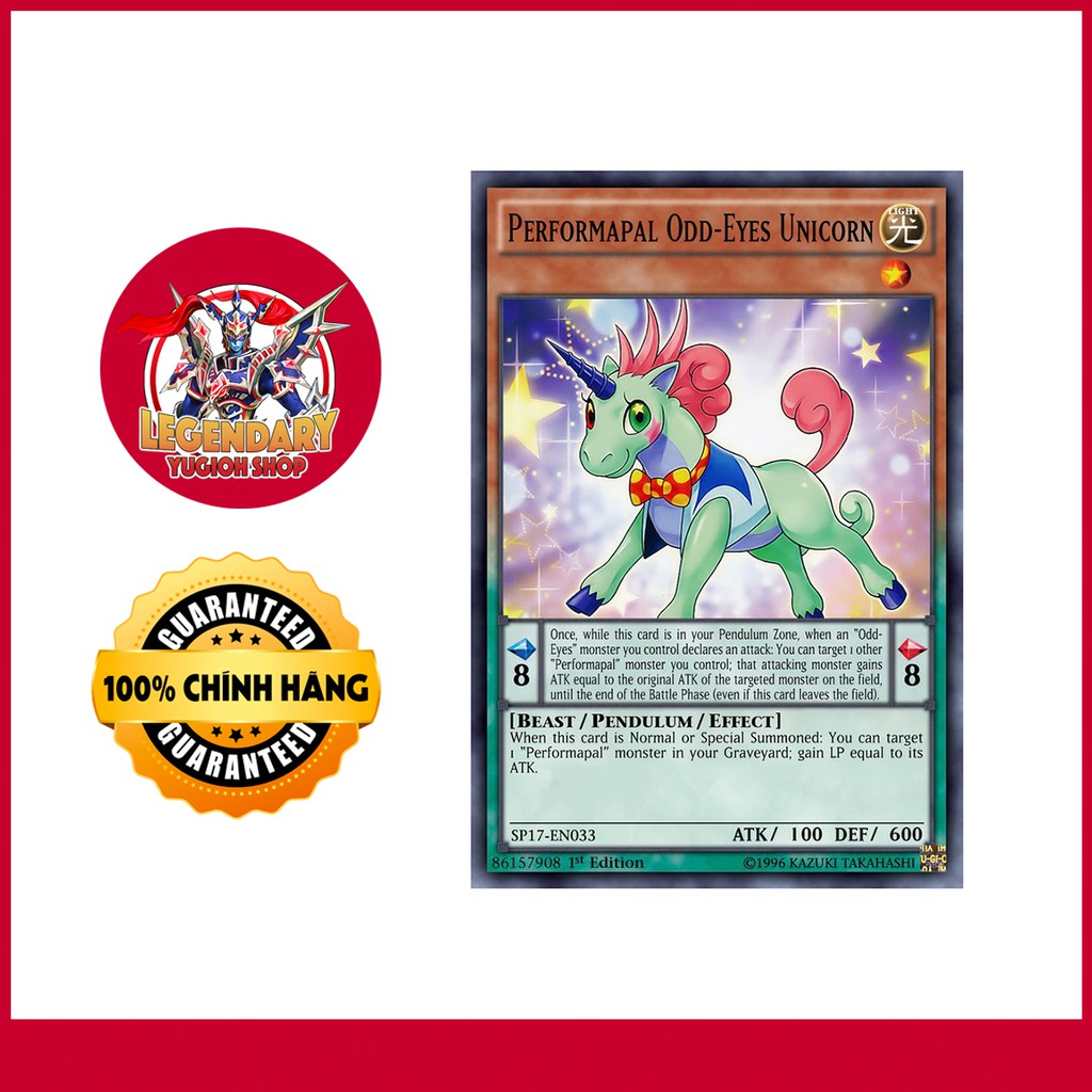 [EN-JP][Thẻ Bài Yugioh Chính Hãng] Performapal Odd-Eyes Unicorn