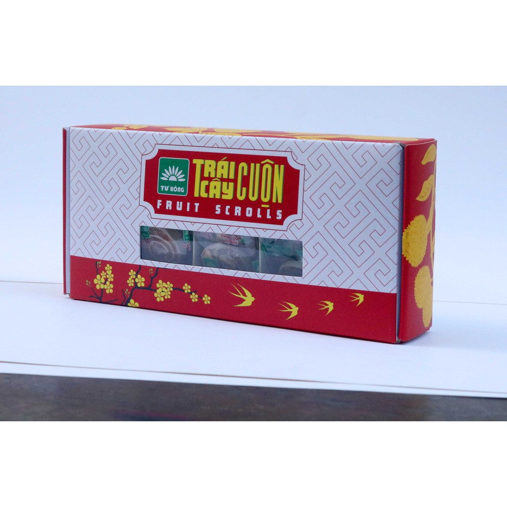 Trái cây cuộn thập cẩm TƯ BÔNG - gồm 5 loại trái cây cuộn bánh phồng chánh gốc Đồng Tháp | BigBuy360 - bigbuy360.vn