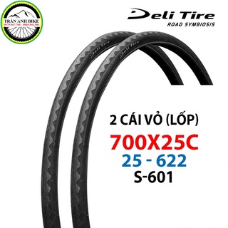 Cặp 2 cái vỏ lốp xe đạp thể thao Deli Tire S601 700x25c