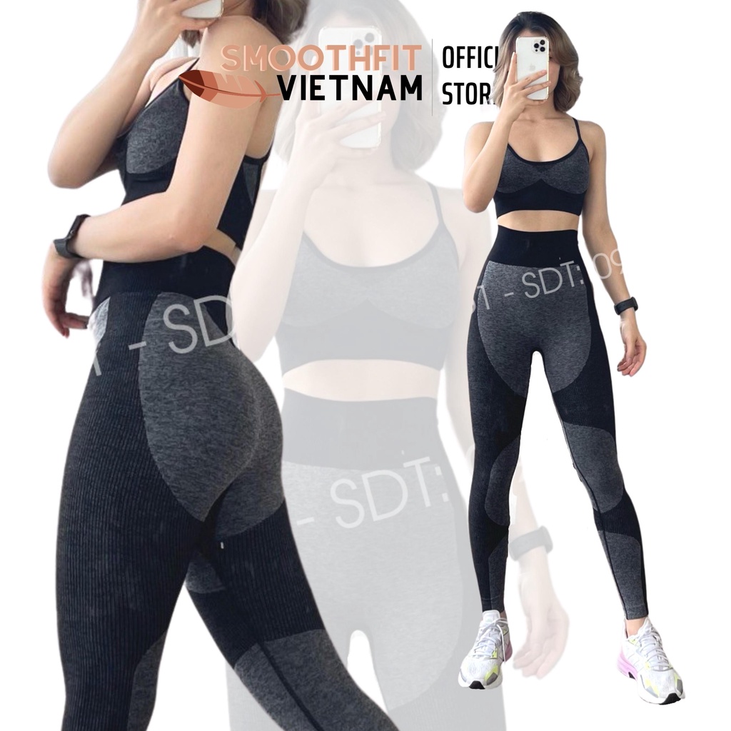 Bộ Quần Áo Tập Gym Nữ SmoothFitVN BD06 Có Mút Ngực , Vải Thoáng Mát Co Dãn 4 Chiều .