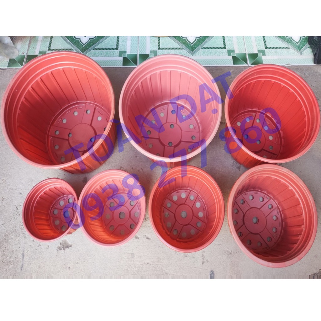 5 Chậu Nhựa Trồng Cây N26 Cao Cấp (26x20cm), Chậu Nâu bầu ươm cây giống, hoa kiểng