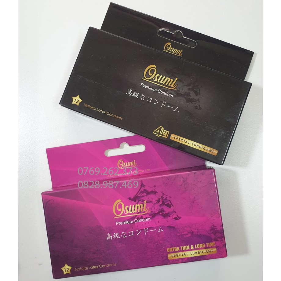Hộp 12 chiếc bao CS nhãn xanh hương bạc hà, siêu mỏng CS của osumi cực xin - giao hàng an toàn cho anh em