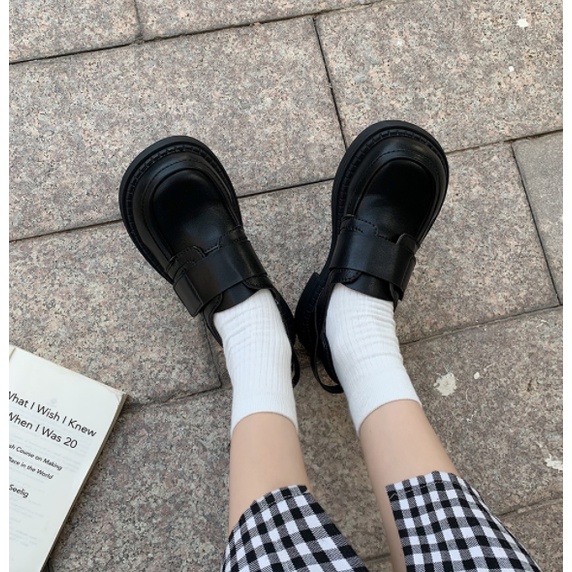 Giày Da Đế Dày Thời Trang Xuân Thu Anh Quốc Cổ Điển Dành Cho Nữ