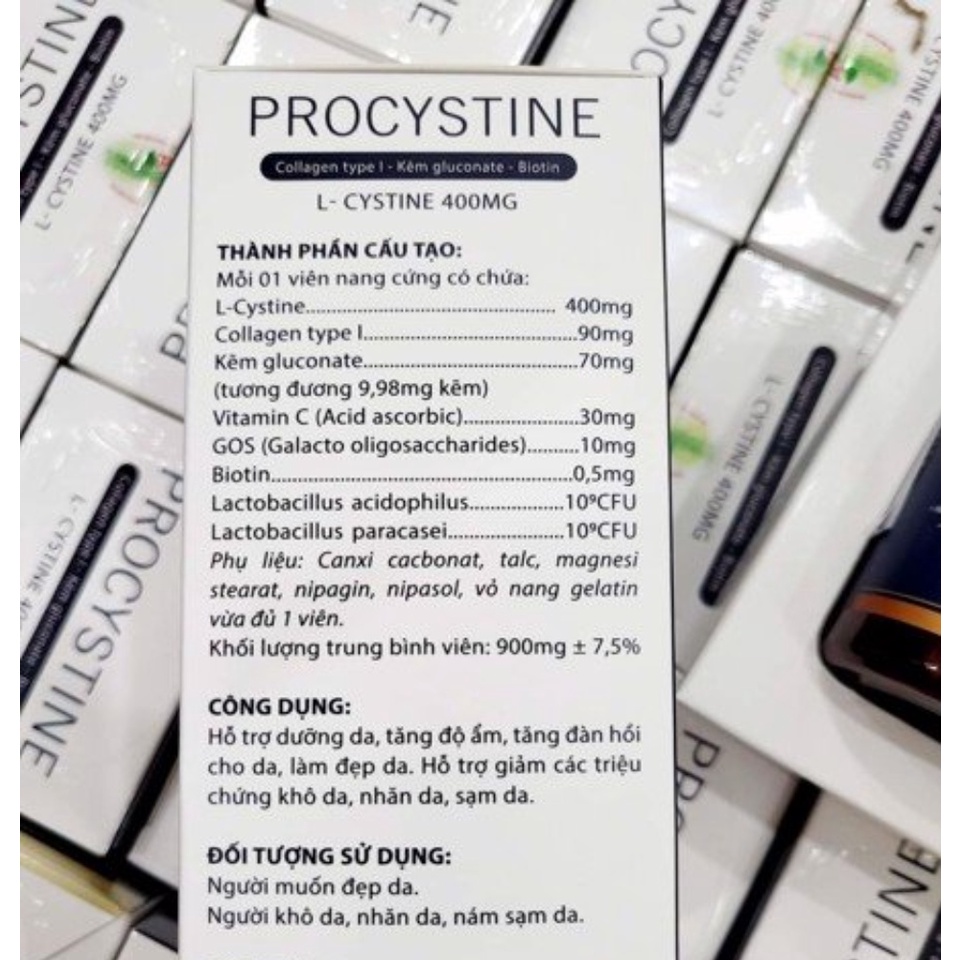 Viên uống giảm mụn trắng da Procystine