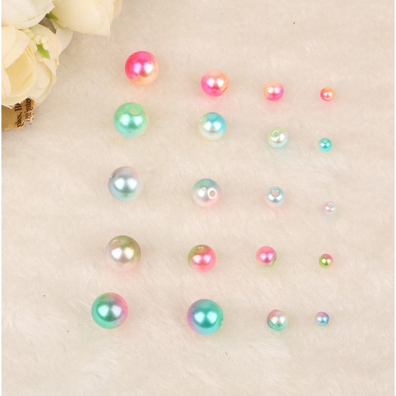 Set 200 Hạt Ngọc Trai Giả 4-10mm Nhiều Màu Sắc Dùng Làm Đồ Trang Sức Thủ Công