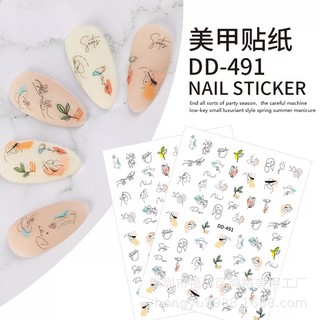 Sticker dán móng nail, miếng dán móng tay trang trí họa tiết 3D, trừu tượng -ĐỒ NAIL VIỆT