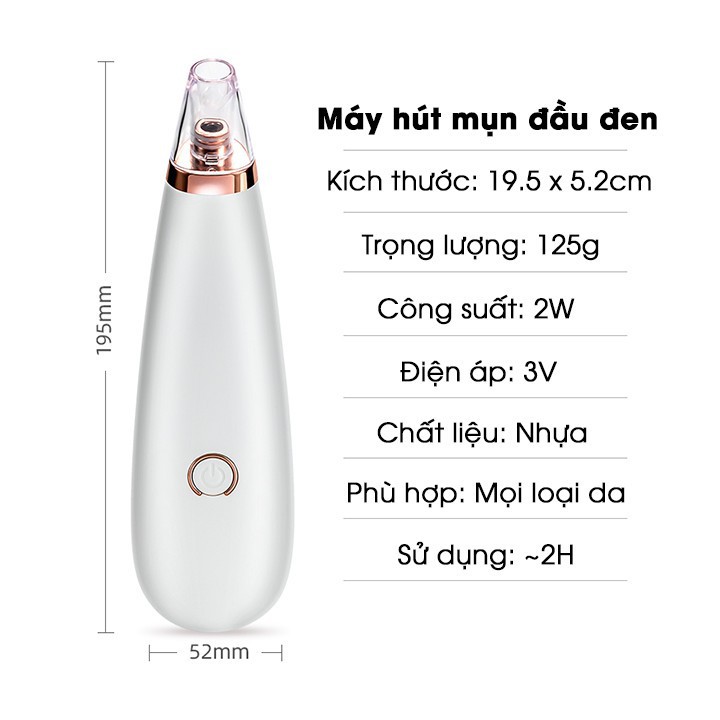 MÁY HÚT MỤN ĐẦU ĐEN MINI CẦM TAY 3 ĐẦU HÚT | BigBuy360 - bigbuy360.vn