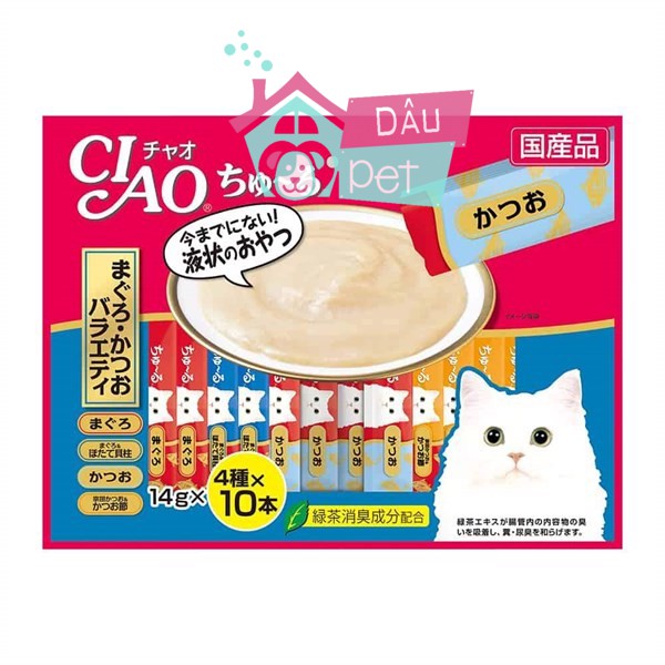 [Mã PET50 giảm 10% - tối đa 50K đơn 250K] Ciao churu - Soup thưởng cho mèo dạng sốt gói 20 hoặc 40 tuýp (Hàng Thái)