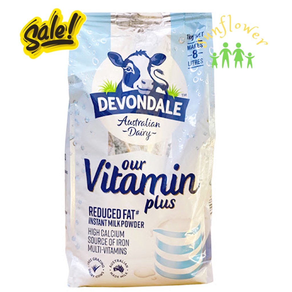 Sữa bột nguyên kem tách béo Devondale Vitamin Plus 1kg của Úc