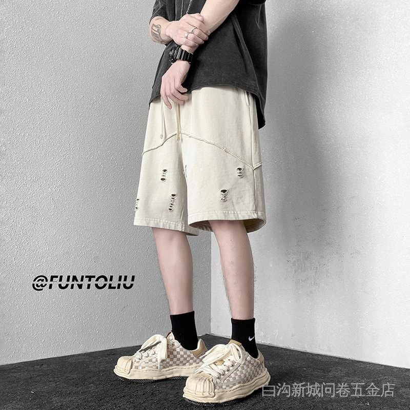 Quần Short Thể Thao Phong Cách Đường Phố Retro Mỹ Mùa Hè Đơn Giản Dành Cho Nam