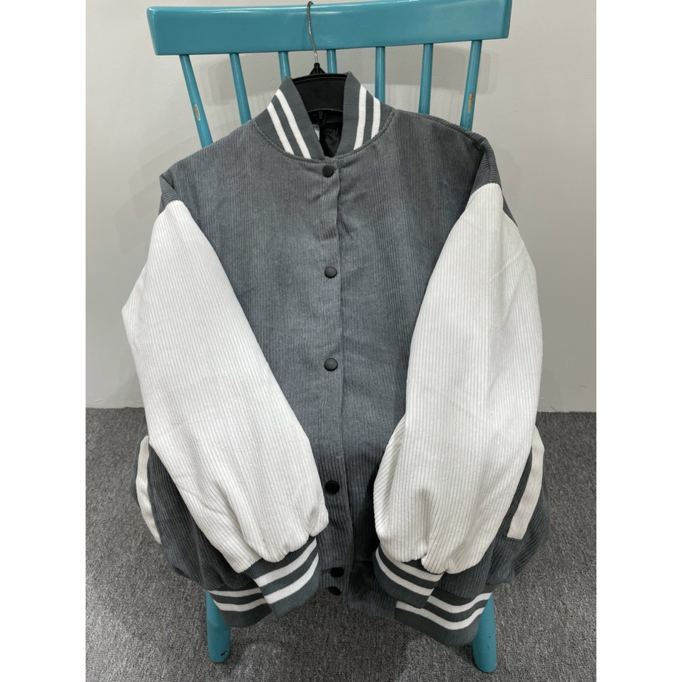 Áo Varsity Jacket áo bomber chất nhung tăm 2 lớp nam nữ khoác ngoài dày dặn cao cấp form rộng unisex - AQ STORE