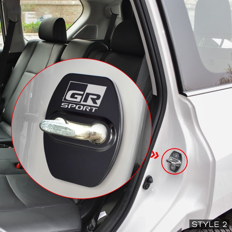 Khóa cửa ô tô Nắp đậy trang trí Bảo vệ Cờ biểu tượng Trường hợp cho phụ kiện Toyota GR Sport Corolla Avensis Yaris