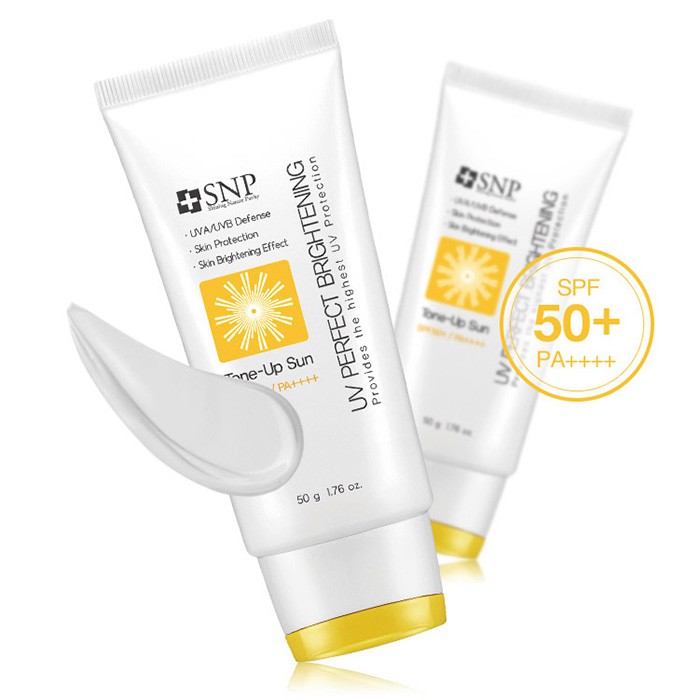 Kem Chống Nắng SNP Có Màu Lên Tone Trắng Da Hàn Quốc SNP UV Perfecting Brightening Tone Up Sun