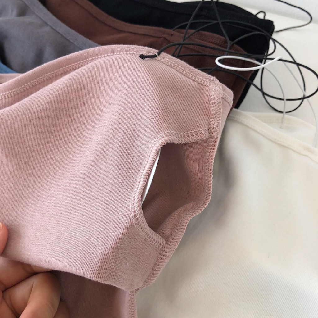 Áo bra thân dài cotton đanh mịn dây mảnh Freesize <55kg FLA52 | BigBuy360 - bigbuy360.vn