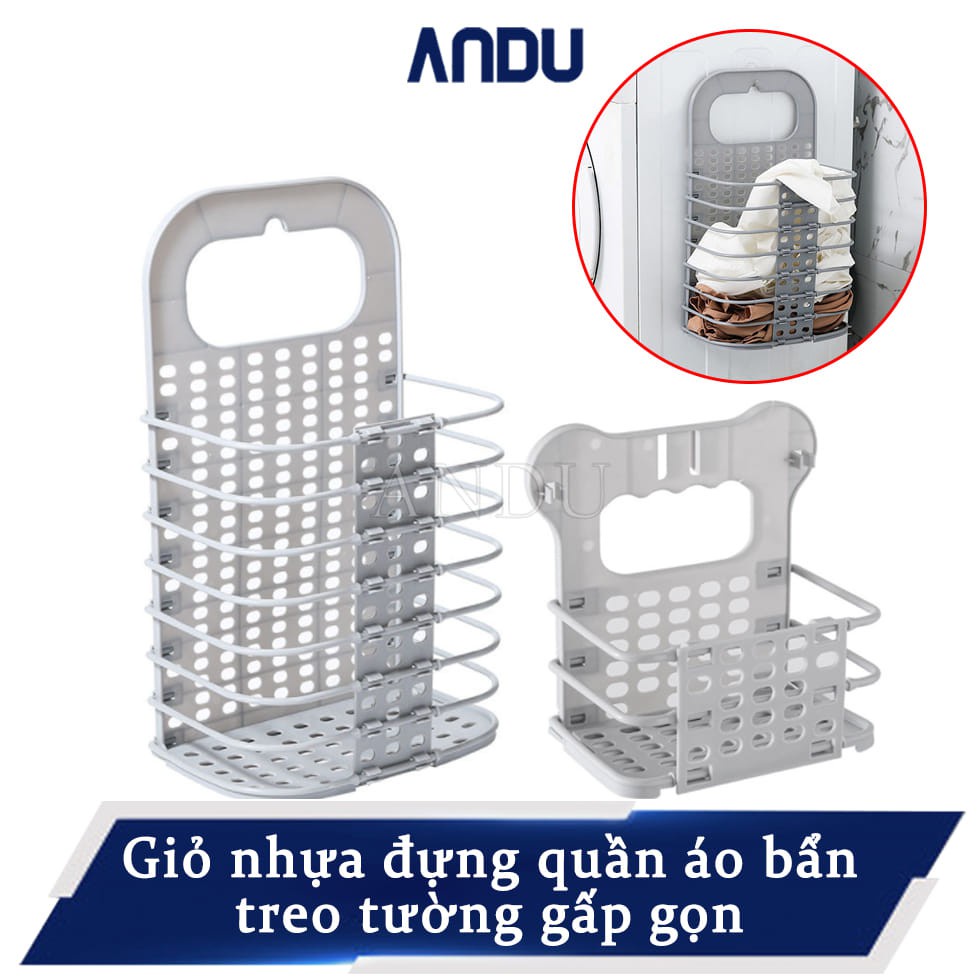 Giỏ Đựng Quần Áo Treo Tường, Giỏ Nhựa Đựng Đồ Sinh Hoạt Có Thể Gấp Gọn Thông Minh