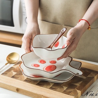 Bát, đĩa, khay hình chân mèo hồng dễ thương, bát đĩa sứ cao cấp 16.4