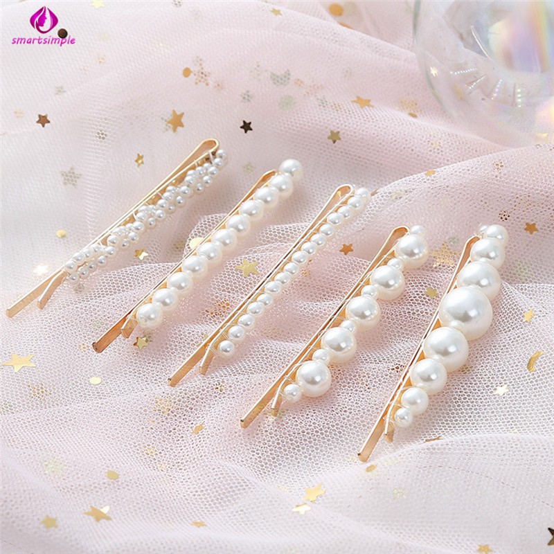 SS Women Girls Pearl Hairpins Retro Elegant Princess Hairpins Female Vintage Barrettes Headwear