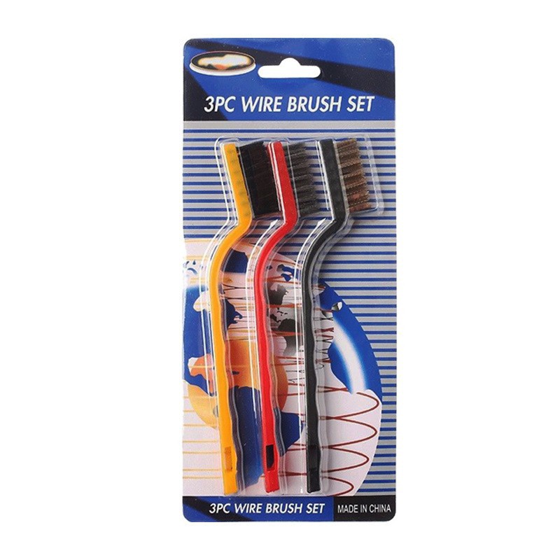 Set 3 Bàn Chải Sắt Nhỏ Làm Sạch, Đánh Bóng Kim Loại Gỉ Sét