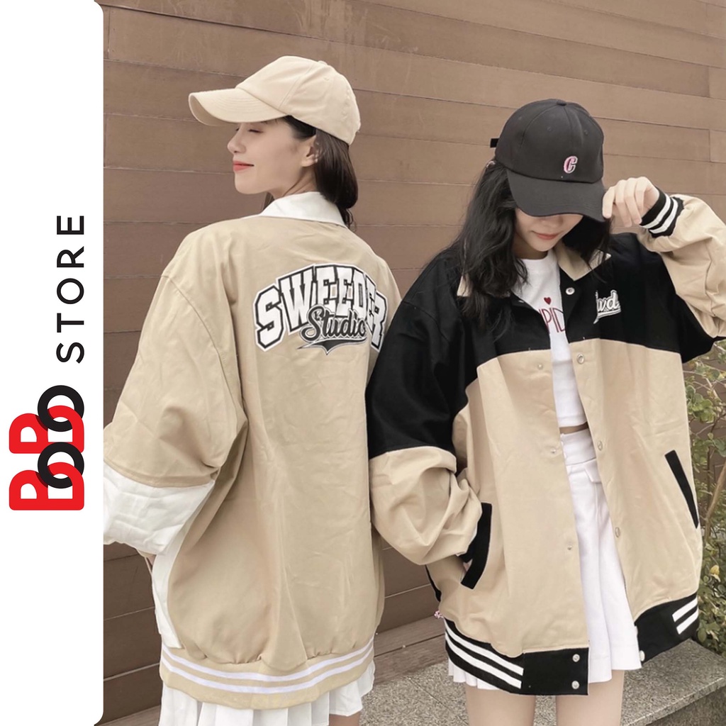 Áo khoác dù cổ bẻ 2 lớp in chữ trước sau form rộng dành cho nam nữ - BoBo Store