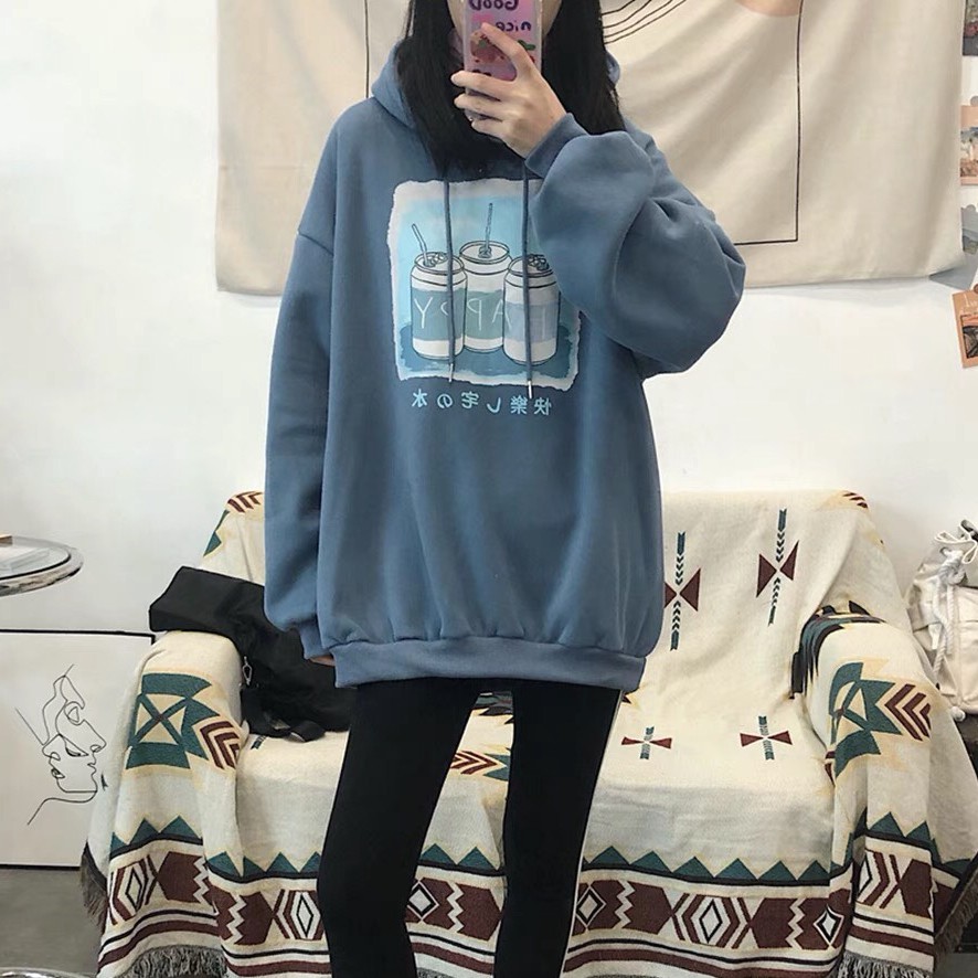 Áo hoodie nỉ unisex form rộng 3 Lon Nước nam nữ ulzzang Wind | BigBuy360 - bigbuy360.vn