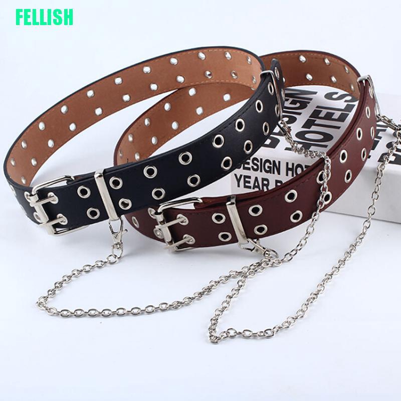 Thắt Lưng Da Phối Dây Xích Có Thể Điều Chỉnh Kích Cỡ Thời Trang Cho Nữ