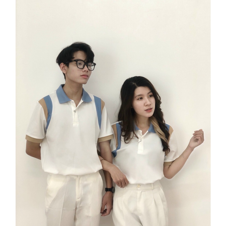 Áo Thun Nữ Cổ Bẻ Phối Sọc Vai Xanh Chuẩn Size Mặc Đẹp Tôn Dáng [NEW UNISEX]