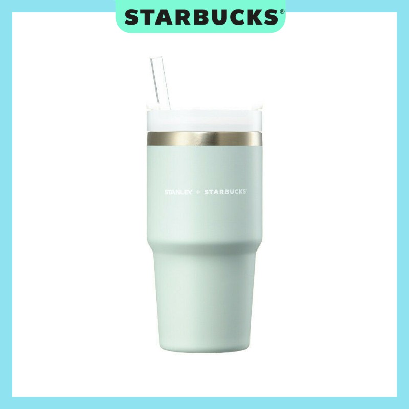 Ly cốc  STARBUCKS + STANLEY đựng nước giữ nhiệt màu xanh Mint dung tích 590ml