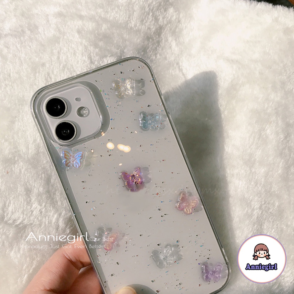 Ốp Điện Thoại TPU Mềm Hình Bướm 3D Đính Sequin Lấp Lánh Cho IPhone 14 13 12 11 Pro Max X XS XR 8 7 Plus