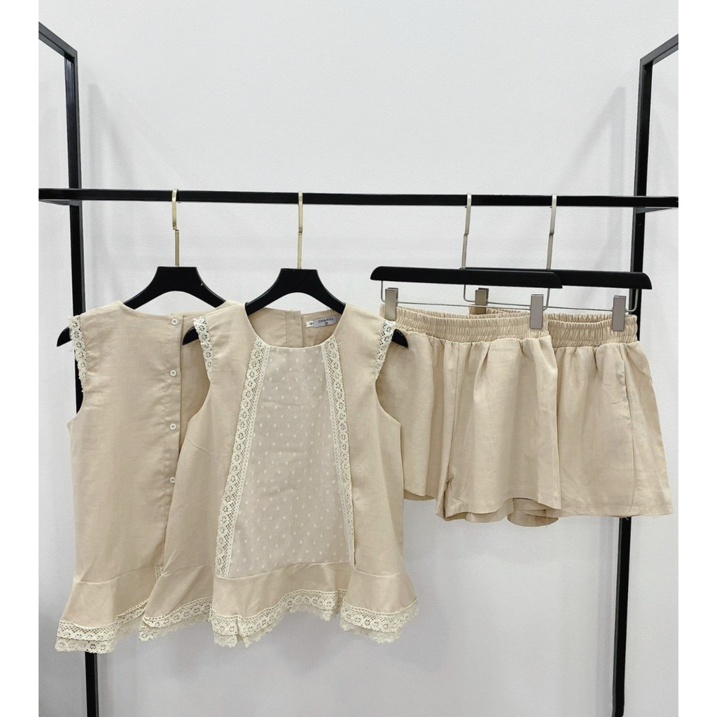 Bộ be viền phối ren, set áo ba lỗ đũi phối ren mix quần sooc xinh xắn S26 | WebRaoVat - webraovat.net.vn