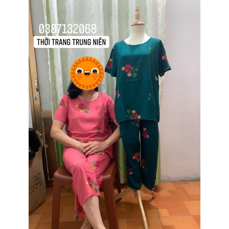 Bộ trung niên ⚡GIÁ SỈ⚡ Bộ quần áo cho mẹ chất vis mềm mại, mát, mịn