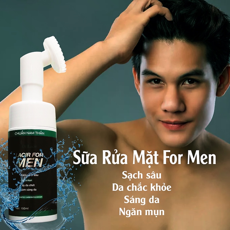 Sữa rửa mặt Lacir For Men làm sạch bụi bẩn dầu thừa sáng da ngăn ngừa mụn