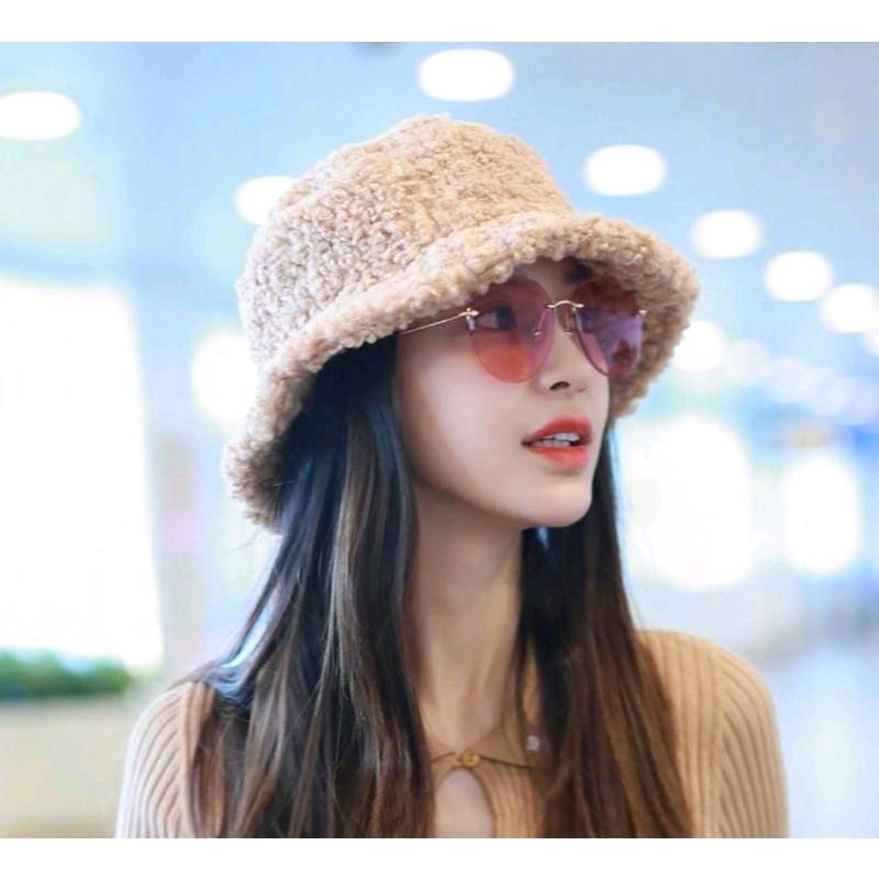 Mũ nón buket lông cừu thời trang Hàn Quốc mới