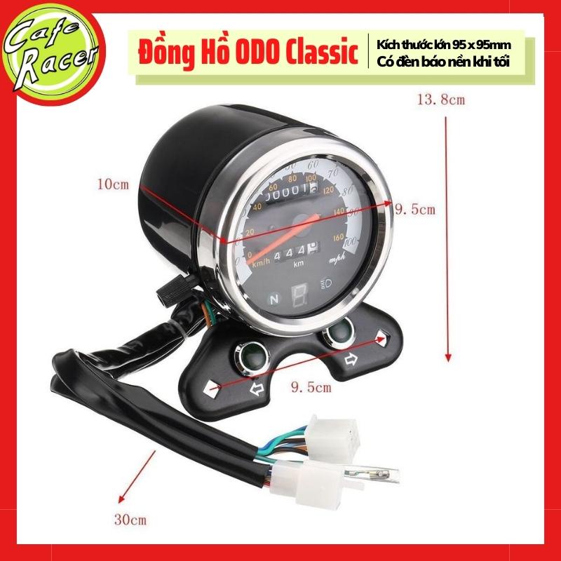 Đồng hồ đo km cao cấp loại lớn có báo số dành cho xe độ CAFE RACER và các dòng xe PKL