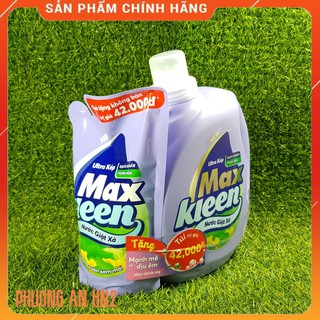 Nước giặt xả MaxKleen can 2.4kg KM túi 600g
