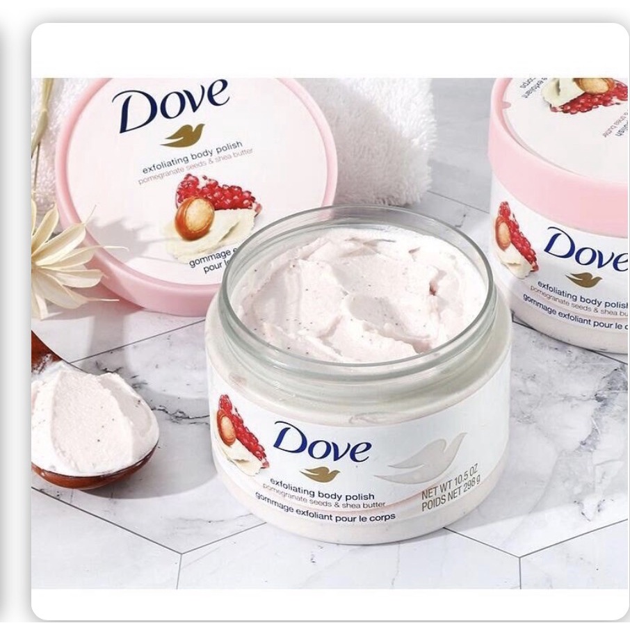 Tẩy Da Chết Toàn Thân Dove Exfoliating body, giúp da mịn màng, chiết xuất tự nhiên