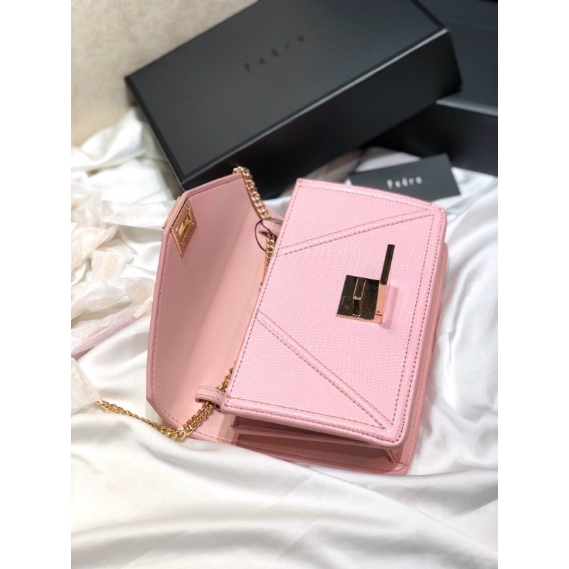 Túi Clutch da vân croco fullbox size 20 kèm gương nhỏ