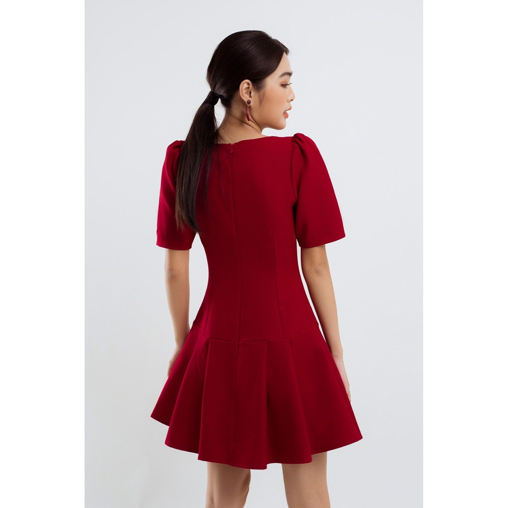Đầm Xếp Li Cổ Vuông Dáng Xoè EDINI - D1219 | BigBuy360 - bigbuy360.vn