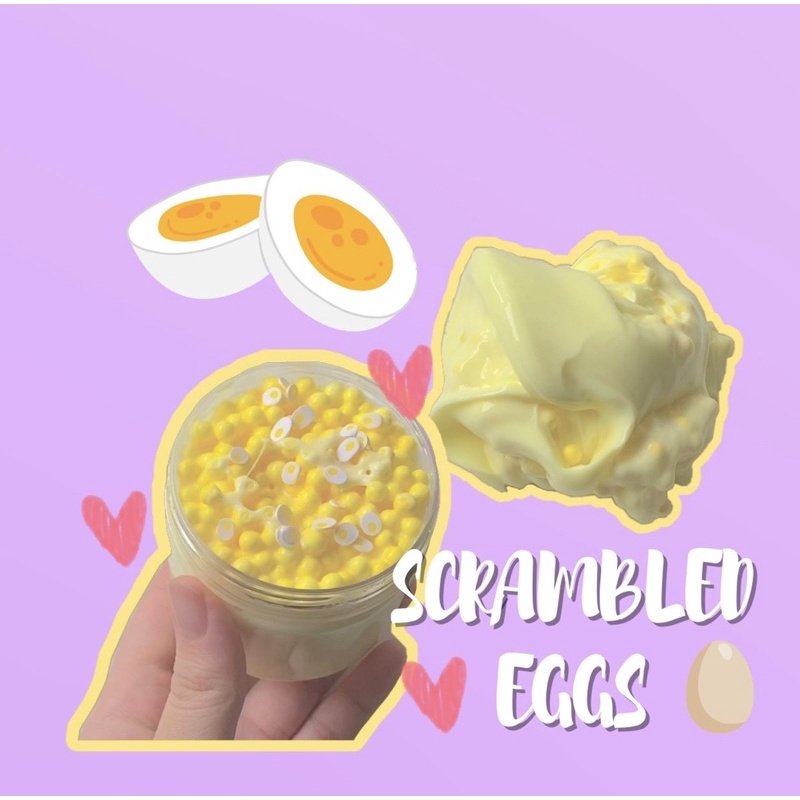 SCRAMBLED EGGS  Đi kèm charm trứng chiên, slime xốp, đồ chơi chất nhờn ma quái