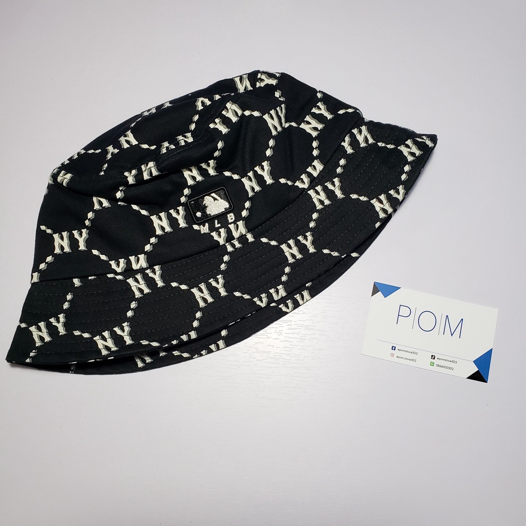 Mũ Bucket NY mũ M.L.B Monogram Bucket Hat Black nón Bucket NY - Pom Store