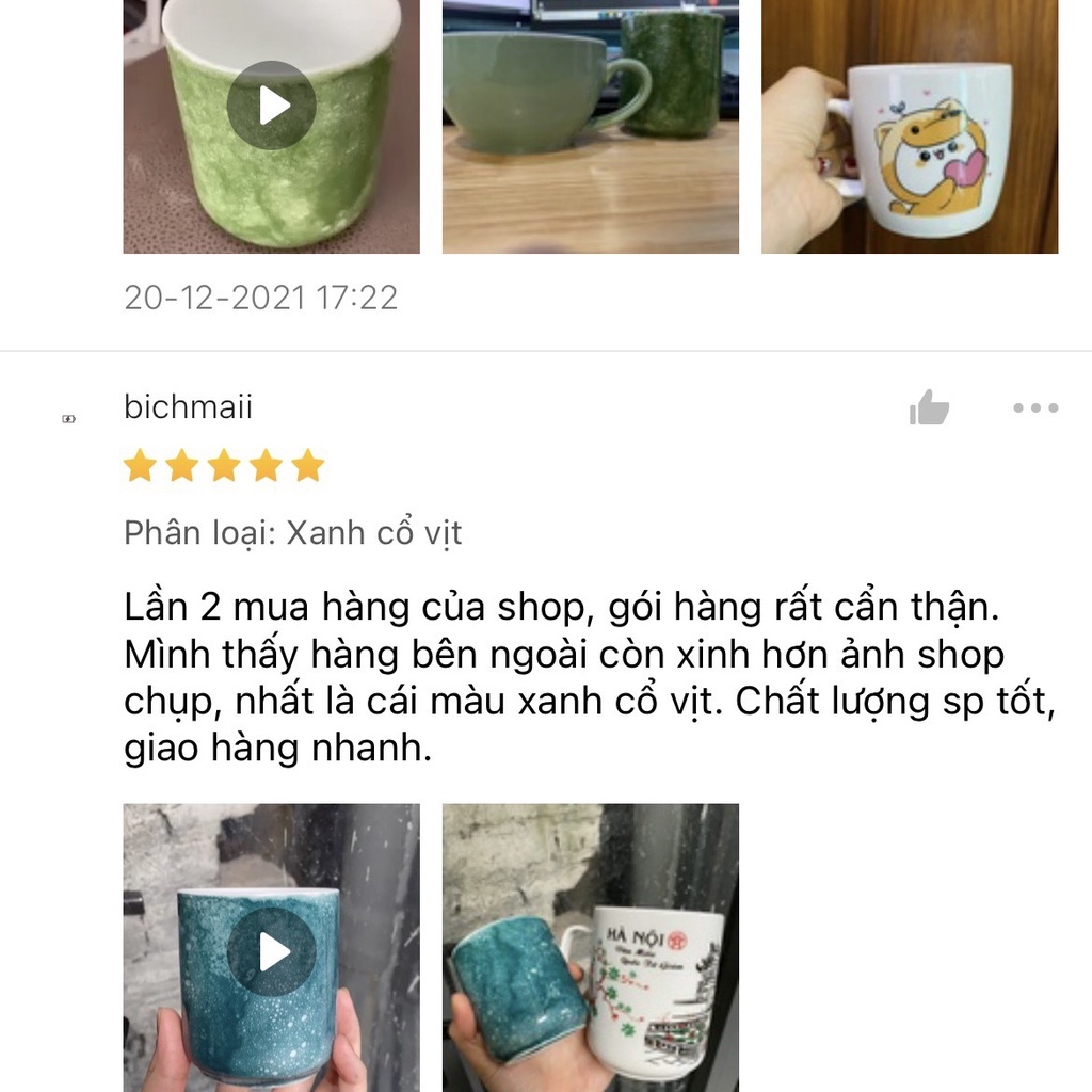 Ly sứ uống nước - Cốc sứ Hà Nội - Cốc bia -  Bát Tràng Cao Cấp -  Dung tích 350ml - Gomsumailinh