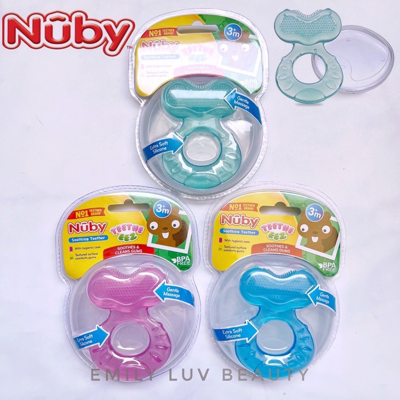 [Có hộp đi kèm] Gặm nướu silicon Nuby hình con cá cho bé 3M+