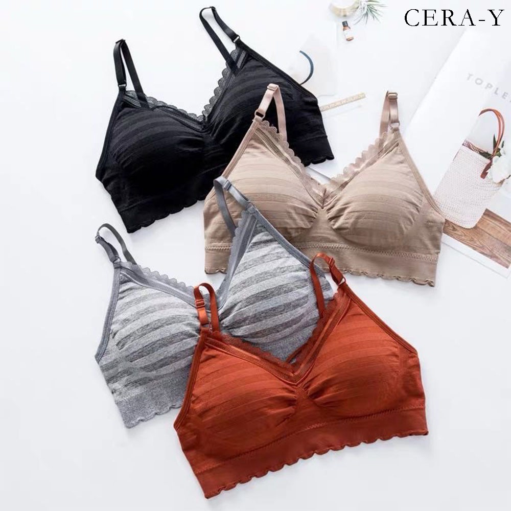Áo bra hai dây croptop CERA-Y màu đen CRA010