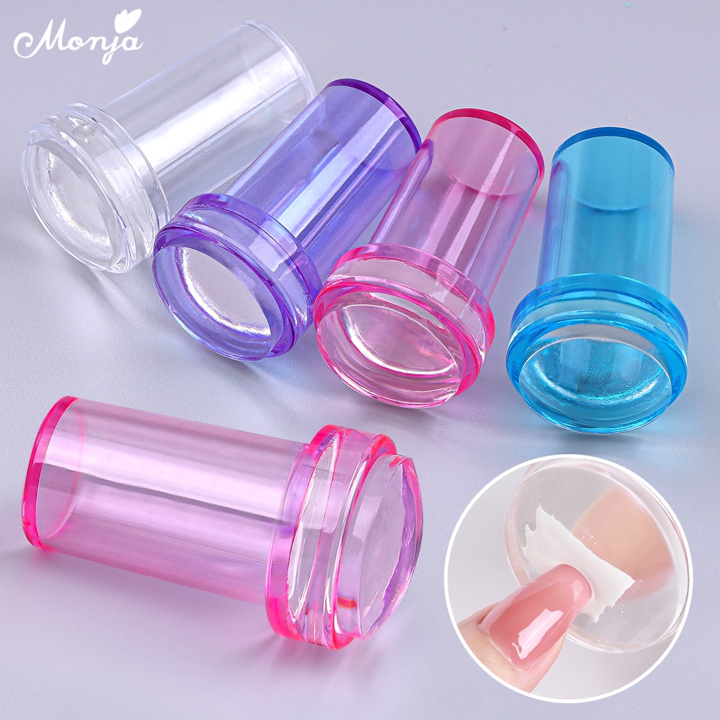 Dụng cụ in làm móng nghệ thuật MONJA silicone 4 màu sắc tùy chọn có tấm cạo