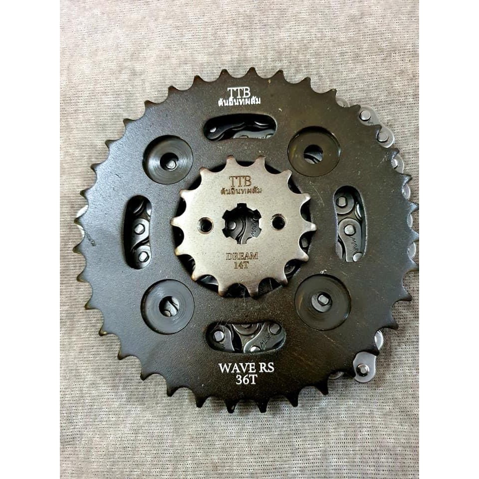 Nhông Sên Dĩa TTB Wave RS-(14T/36T/106L)-Dĩa Đen