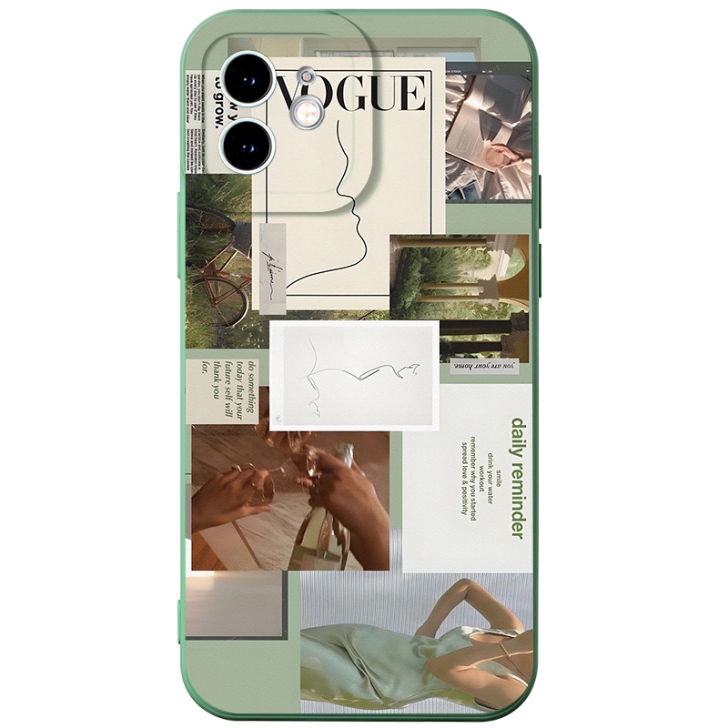 Ốp lưng JURSUE mềm viền vuông hình dễ thương đẹp Cho iPhone 14 13 12 11 Pro Max SE 2020 X XR XS 8 7 ip 6S 6 Plus Y2307